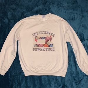 Sewing machine graphic sweatshirt
